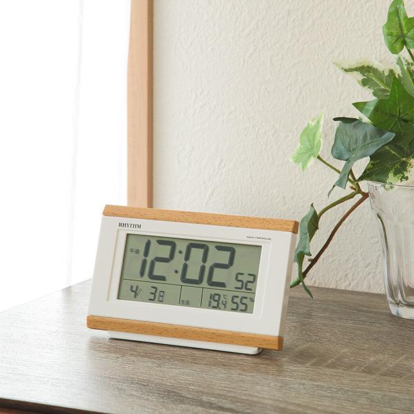 目覚まし時計 電波時計 温湿度計 カレンダー付き フィットウェーブ （ めざまし時計 卓上めざまし時...
