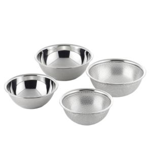 郷技 ザル＆ボウル4点セット 15cm 18cm ステンレス製 日本製 （ 調理用