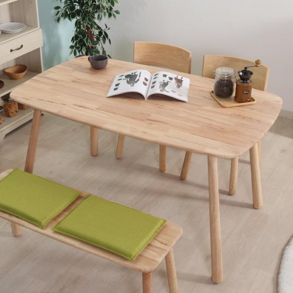 ダイニングテーブル 幅135cm 木製 天然木 ナチュラル 北欧 （ 4人掛け 長方形 シンプル モ...