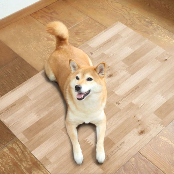 マット ペット用 60cmx90cm 木目 防滑・消臭・防水マット （ ペットマット PVC 拭ける...