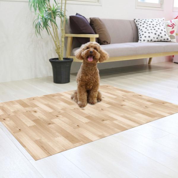 マット ペット用 90cmx120cm 木目 防滑・消臭・防水マット （ ペットマット PVC 拭け...