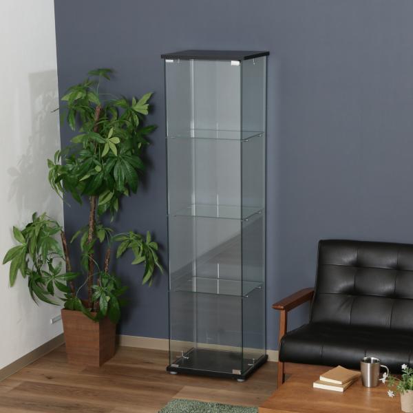 コレクションケース 4段 4面ガラス ショーケース 約幅43cm （ ディスプレイケース ガラス製 ...