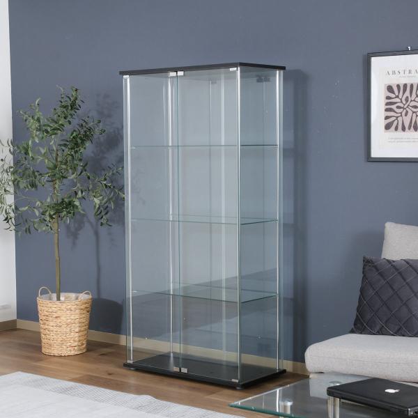 コレクションケース 4段 幅80cm 4面ガラス ショーケース （ ディスプレイケース ガラス製 ガ...