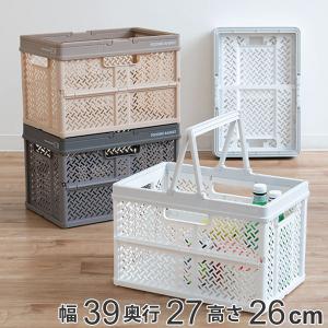 天馬 収納ボックス 幅46×奥行31×高さ28cm 折りたたみ カゴ バスケット