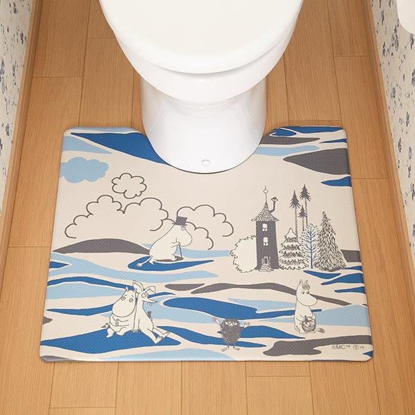 トイレマット 60×55cm デコボコ PVC ムーミン 拭ける トイレ マット 北欧 （ 抗菌 防...