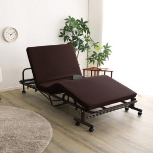 谷村実業 折りたたみ電動ベッド 低反発 ネイビー シングル TAN