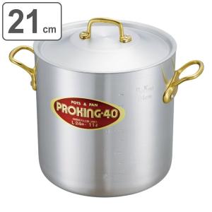 寸胴鍋 IH対応 約7L 21cm 業務用 ニューキングデンジ （ ガス火対応