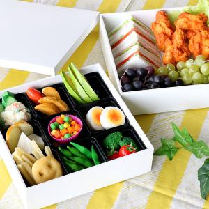HAKOYA 弁当箱 重箱 2段 3400ml 3人 4人用 21cm 角 二段重 ホワイト
