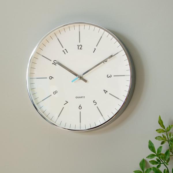 掛け時計 BLUEANT クラシッククロック ホワイト×シルバー （ 北欧 かけ時計 掛時計 壁掛け...