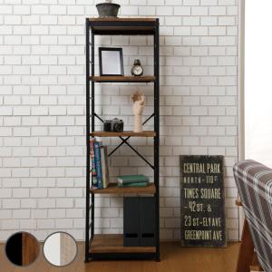 本棚 棚 収納棚 ディスプレイラック 木目調　オーク（最終値下げ） 弘益 オープンラック5段 幅44cm ヴィンテージ調 スリムタイプ