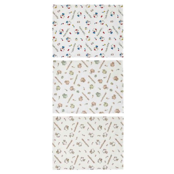 ふきん 綿100％ ワッフル生地ふきん 3枚入 ハローキティ （ キティ 布巾 フキン ワッフル 生...