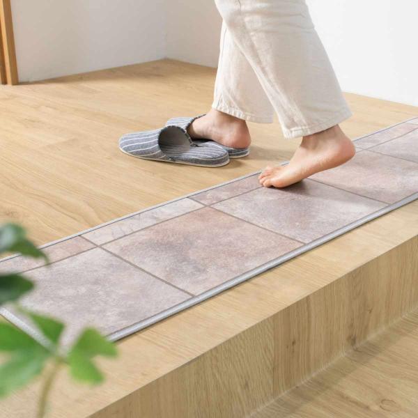 玄関マット 室内用 30×90cm セラミックタイル 撥水加工 （ 玄関 マット 框 屋内 拭ける ...
