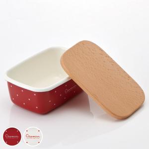 スケーター バターケース ホーロー 木蓋付き キャスミン （ ホーロー