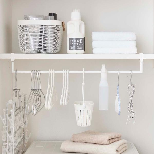 山崎実業 plate 伸縮棚下収納ハンガー プレート ホワイト （ 4903208056489 隙間...