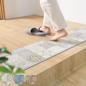 玄関マット 室内用 30×90cm アンティグオ 撥水加工 （ 玄関 マット 框 屋内 拭ける 室内 厚さ5mm キッチン 撥水 防水 抗菌 防カビ 滑り止め おしゃれ ）
