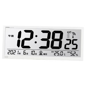 掛時計 グランタイム 電波 デジタル 大型 （ 時計 電波時計 掛け時計 壁掛け時計 かけ時計 置き時計 置時計 とけい クロック 温湿度計 ）｜interior-palette