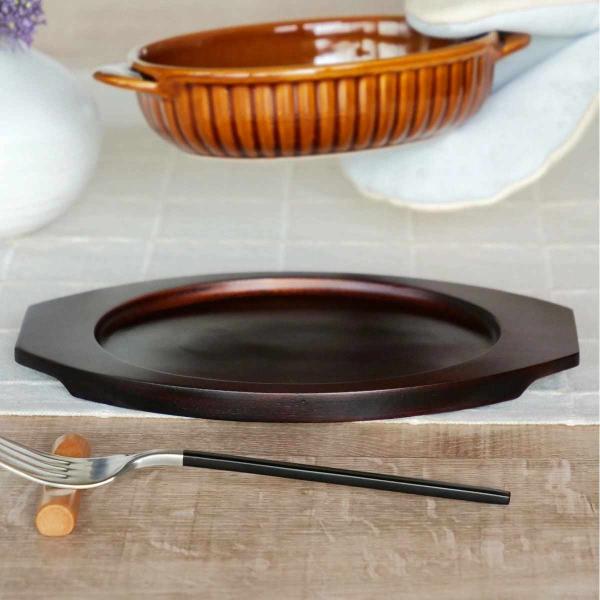 グラタン台 オーバル 21.5cm 木製 （ 木台 オーバル型木台 受台 ）