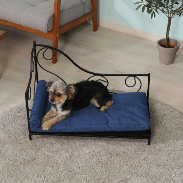 ペットベッド 幅68cm スチールフレーム クッション （ ペットソファ 犬 猫 ペット家具 ペット...