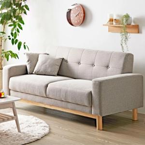 岩附 ソファ 2.5人掛け 幅160cm 木製 ファブリック （ ソファー