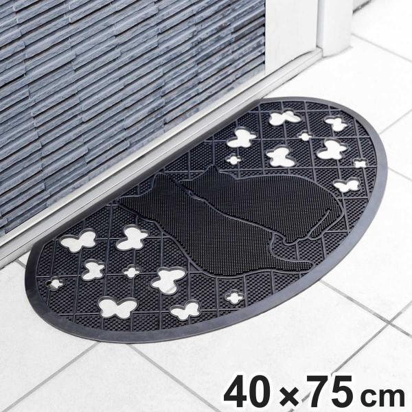 玄関マット 40×75cm 屋外兼用 （ エントランスマット 猫 プリティキャット 屋外 屋内 洗え...