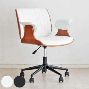 オフィスチェア 木製 レザー調 グラード （ デスクチェア 椅子 いす リビング チェア 高さ調節 昇降式 ）｜interior-palette
