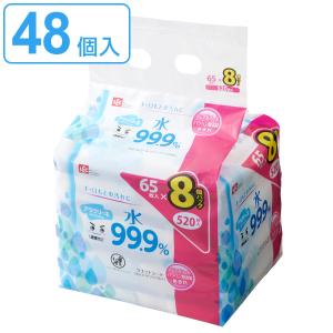 ウェットシート 激落ちくん アラクリーネ 水 99.9％ 65枚入 48個セット （ ウェットティッシュ ノンアルコール 無香料 手 口元 汚れ 赤ちゃん 日本製 ）｜interior-palette