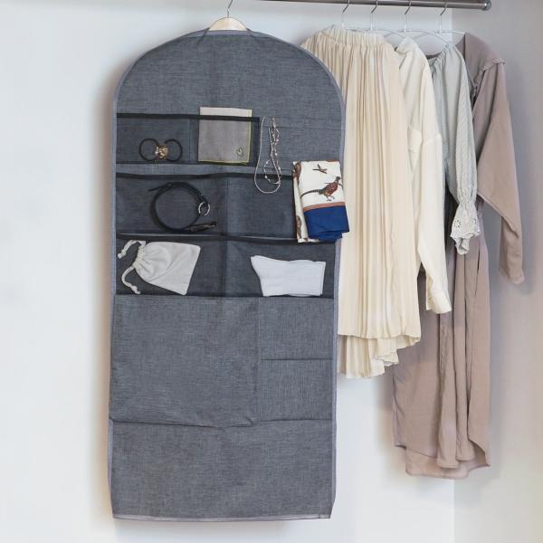 衣類カバー ロング ストレリアカチオン ポケット付き衣類カバー （ 洋服カバー ジャケット コート ...