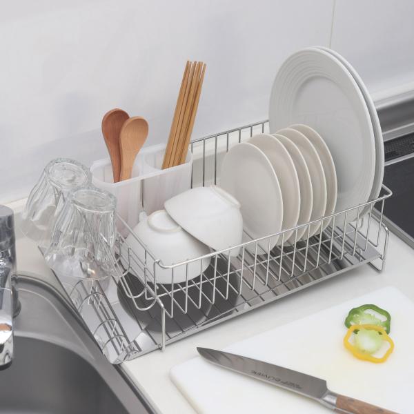 特典付き ビーワーススタイル 斜めに流れる1段水切り 幅41.8cm （ 水切りラック シンク上 ス...