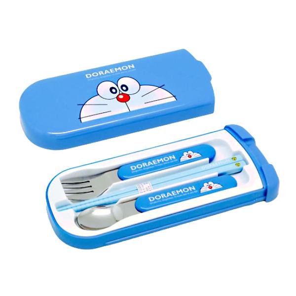トリオセット ドラえもん お箸 スプーン フォーク 食洗機対応 抗菌 （ 箸箱 はし箱 カトラリー ...