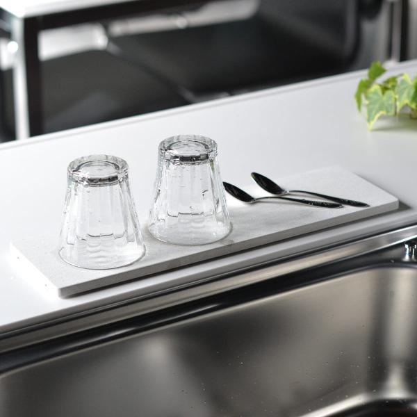 特典付き 水切りトレー KAWAKI モイストレイ ボトル＆グラス 専用トレー 単品 （ 珪藻土 日...