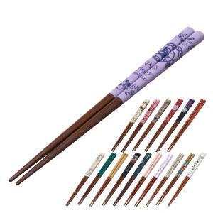 お箸 21cm 木製 キャラクター （ 魔女の宅急便 もののけ姫 トトロ カオナシ 千と千尋の神隠し クロミ ミッキーマウス プーさん プリンセス スヌーピー ）