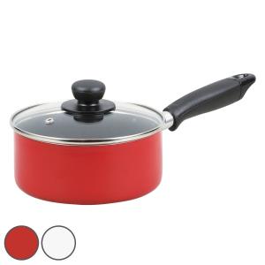 パール金属 片手鍋 16cm IH対応 ガラス蓋付き ふっ素加工 ジャスト