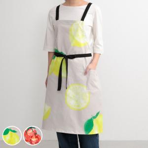 エプロン 果物 野菜 マルシェプリントエプロン COCOWALK （ ココウォーク ポケット付き キッチンエプロン 台所エプロン 大人用 レディース キッチン用品 ）