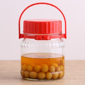 果実酒びん 漬け上手 2L らっきょう 1kg用 保存容器 （ ガラス 密閉 取っ手付き 保存びん 梅酒びん 梅酒ビン 梅酒容器 物容器 漬け物容器 ）