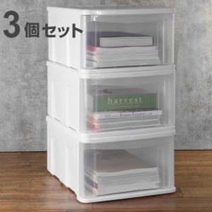 収納ケース 3個セット シンクセルト Ｂ４−Ｆ Ｗ （ 収納 引き出し プラスチック 日本製 収納ボックス 衣装ケース 衣類ケース クリア 小物 ストッカー 書類 ）｜interior-palette