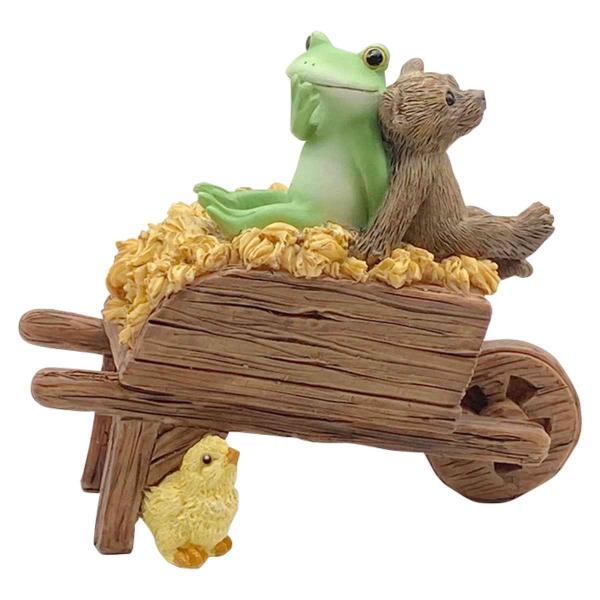 コポー 藁車の荷台でのんびり カエル 置物 （ Copeau 置き物 コポタロウ かえる 蛙 グッズ...