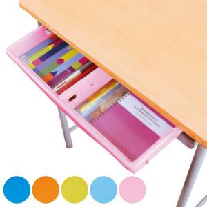 学校ひきだしNW手さげ・じしゃく付きブルー （ 学校引き出し プラスチック A4対応 仕切り 取っ手付き 机 小学校 収納 ）｜インテリアパレットヤフー店