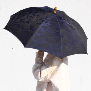 SUR MER（シュールメール） 日傘 黒無地 水玉透し柄 長傘 ブラック