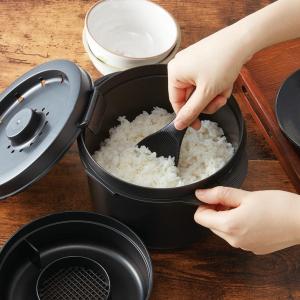 スケーター 電子レンジ 炊飯器 2合用 しゃもじ付き 糖質カットご飯