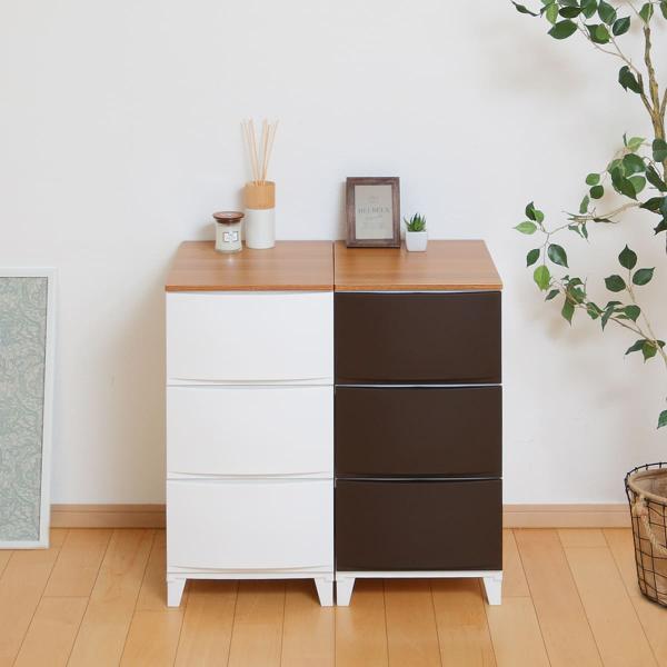 チェスト ルームスシェード木天板 3段 幅34×奥行42×高さ68.5cm （ 収納ケース 衣装ケー...