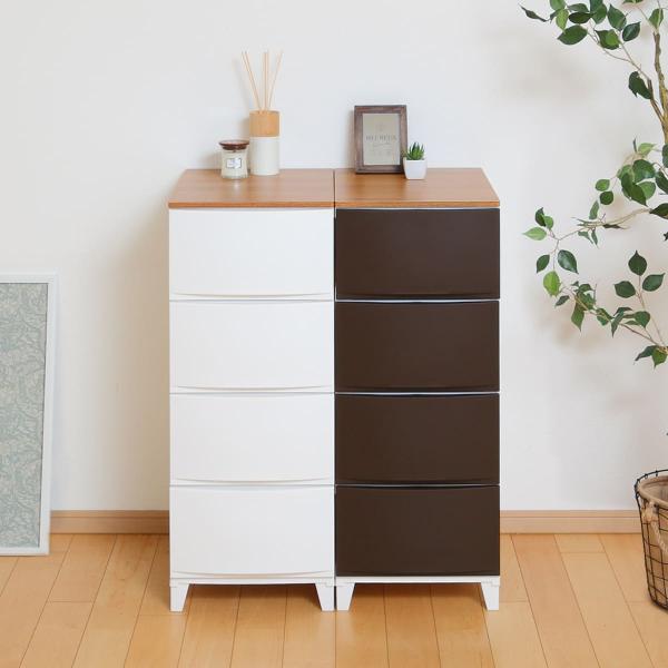 チェスト ルームスシェード木天板 4段 幅34×奥行42×高さ88cm （ 収納ケース 衣装ケース ...