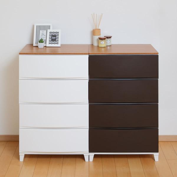 チェスト ルームスシェード木天板 4段 幅54×奥行42×高さ88cm （ 収納ケース 衣装ケース ...