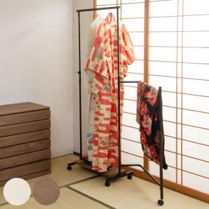 衣桁　和装用ハンガーラック　1個 ハンガーラック 着物 IKOU フレキシブル多機能衣桁 桐 キャスター付き