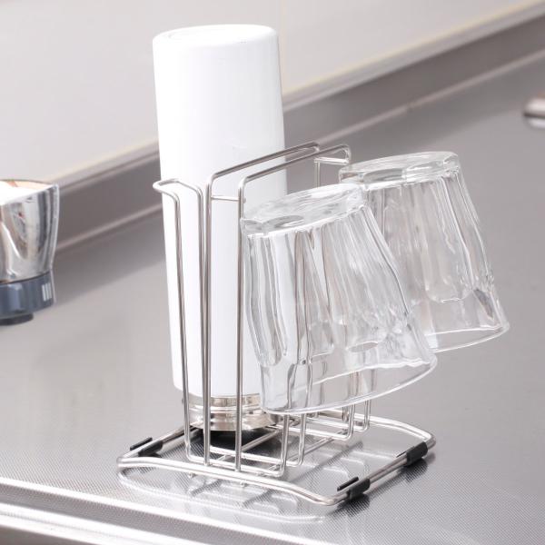 グラス立て アットアクア ステンレス製 グラススタンド （ ステンレス グラスラック グラスホルダー...