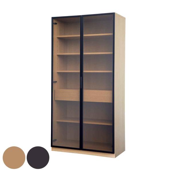 ガラスキャビネット ハイタイプ リビング収納 LOCKO 日本製 幅90cm （ 開梱設置 キャビネ...