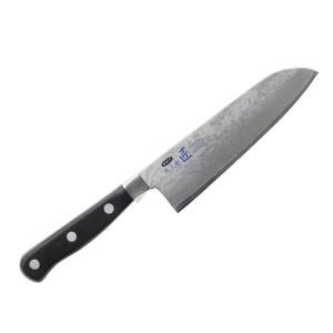 三徳包丁 17cm 木柄 鍛接ダマスカス鋼 69層 濃州正宗 日本製 （ 包丁