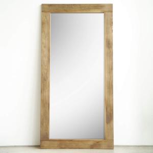 ウォールミラー ドア型ミラー 天然木 幅65cm （ ミラー 姿見 かがみ 鏡