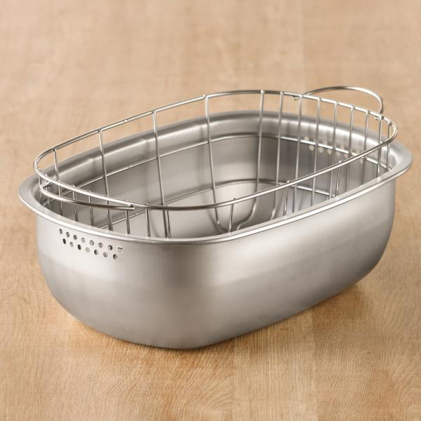 特典付き 水切りラック ステンレスの水切りかご付き洗い桶 （ ステンレス 日本製 水切りかご 洗い桶...