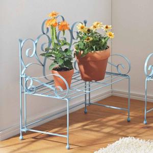 フラワースタンド 心春 ベンチ プランタースタンド 幅47cm ブルー