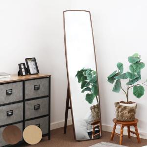 スタンドミラー 全身 38×150cm Style Mirror ank （ ミラー 鏡 姿見 全身鏡 スリム コンパクト 木製フレーム ）｜interior-palette